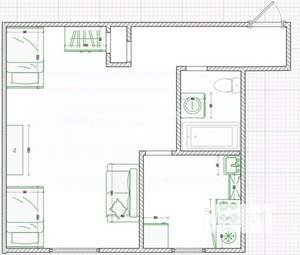 1-к квартира, вторичка, 33м2, 2/5 этаж