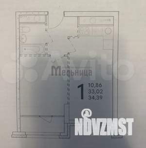 2-к квартира, вторичка, 35м2, 6/18 этаж