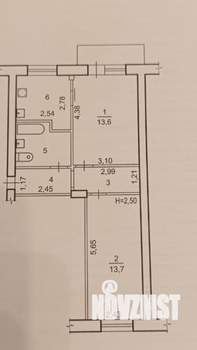 2-к квартира, вторичка, 44м2, 5/5 этаж