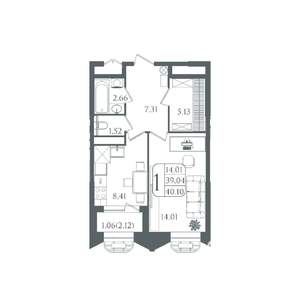 1-к квартира, вторичка, 40м2, 11/22 этаж