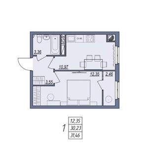 1-к квартира, вторичка, 31м2, 8/8 этаж