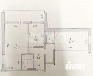 2-к квартира, вторичка, 58м2, 2/10 этаж