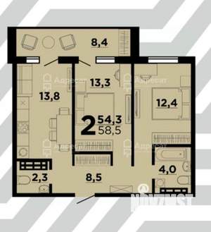 2-к квартира, вторичка, 53м2, 5/10 этаж