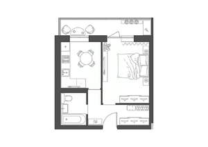 1-к квартира, строящийся дом, 34м2, 6/9 этаж