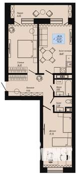 2-к квартира, строящийся дом, 71м2, 2/16 этаж