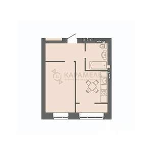 1-к квартира, строящийся дом, 40м2, 4/9 этаж