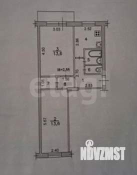 2-к квартира, вторичка, 45м2, 2/5 этаж
