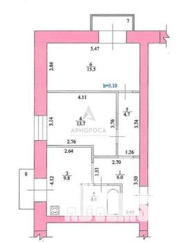 2-к квартира, вторичка, 54м2, 3/7 этаж