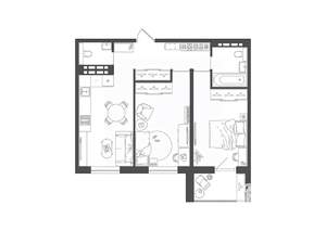 2-к квартира, вторичка, 56м2, 6/10 этаж