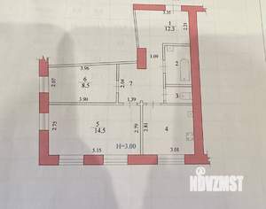 2-к квартира, вторичка, 52м2, 2/5 этаж