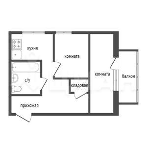 2-к квартира, вторичка, 45м2, 9/10 этаж