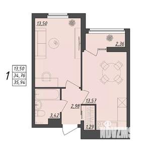 1-к квартира, вторичка, 36м2, 4/10 этаж