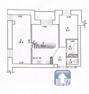 3-к квартира, вторичка, 59м2, 7/12 этаж