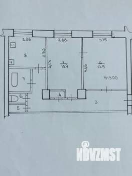 2-к квартира, вторичка, 59м2, 1/5 этаж