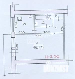 1-к квартира, вторичка, 34м2, 5/9 этаж