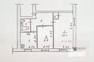 2-к квартира, вторичка, 41м2, 1/5 этаж