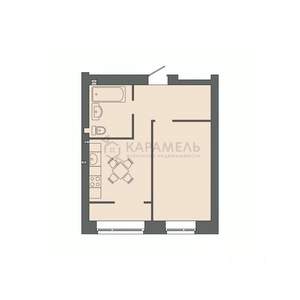 1-к квартира, строящийся дом, 40м2, 4/9 этаж