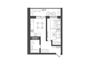 1-к квартира, строящийся дом, 40м2, 1/8 этаж