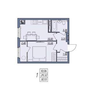 1-к квартира, вторичка, 31м2, 3/8 этаж