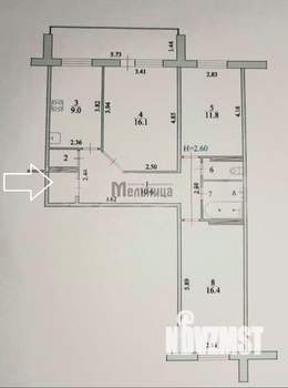 3-к квартира, вторичка, 70м2, 5/9 этаж