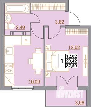 1-к квартира, вторичка, 33м2, 5/5 этаж