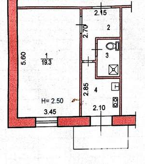 1-к квартира, вторичка, 31м2, 5/5 этаж