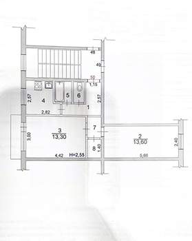 2-к квартира, вторичка, 44м2, 5/5 этаж