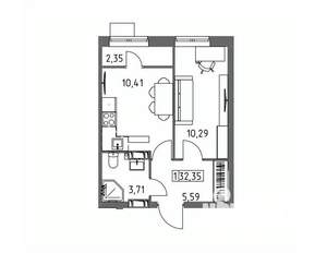 1-к квартира, вторичка, 32м2, 17/19 этаж