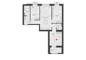 3-к квартира, строящийся дом, 82м2, 5/8 этаж