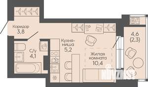 Студия квартира, вторичка, 26м2, 14/22 этаж