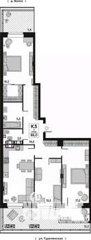 3-к квартира, вторичка, 88м2, 2/20 этаж