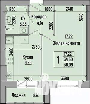 1-к квартира, вторичка, 36м2, 4/4 этаж