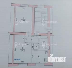 2-к квартира, вторичка, 57м2, 1/4 этаж