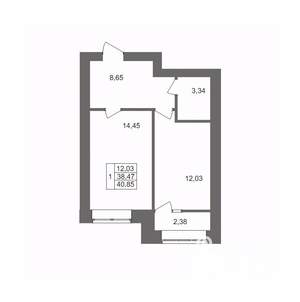 1-к квартира, вторичка, 41м2, 3/10 этаж