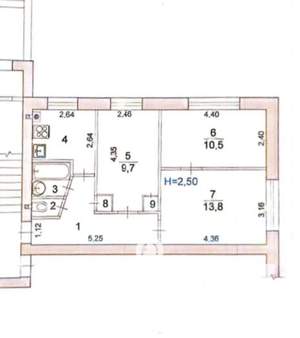 3-к квартира, вторичка, 52м2, 1/5 этаж