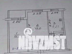 2-к квартира, вторичка, 52м2, 1/9 этаж