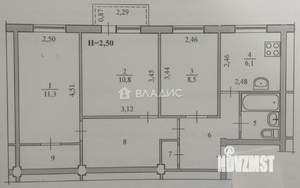3-к квартира, вторичка, 55м2, 4/5 этаж