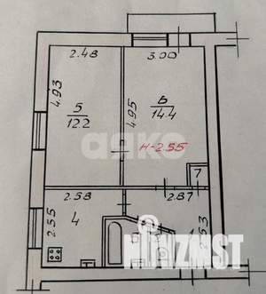 2-к квартира, вторичка, 42м2, 2/5 этаж