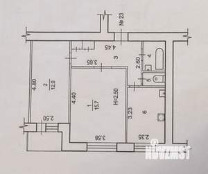 2-к квартира, вторичка, 46м2, 6/9 этаж