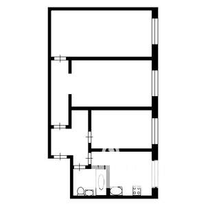 3-к квартира, вторичка, 55м2, 1/4 этаж