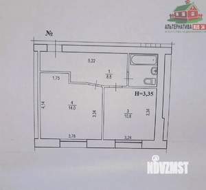 2-к квартира, вторичка, 37м2, 1/5 этаж