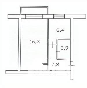1-к квартира, вторичка, 31м2, 2/5 этаж