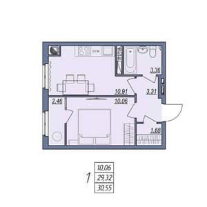 1-к квартира, вторичка, 31м2, 8/8 этаж