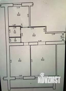 2-к квартира, вторичка, 71м2, 7/10 этаж