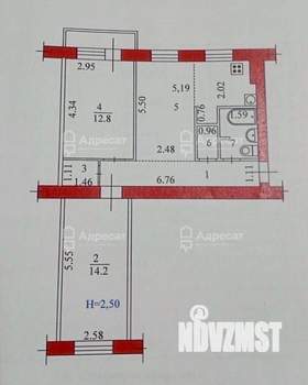 3-к квартира, вторичка, 58м2, 5/6 этаж