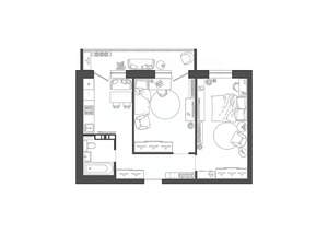 2-к квартира, строящийся дом, 52м2, 7/9 этаж