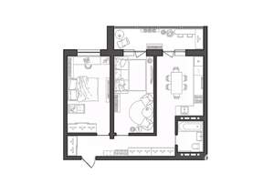 2-к квартира, строящийся дом, 59м2, 8/8 этаж