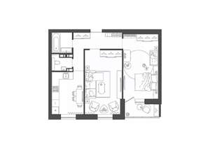 2-к квартира, строящийся дом, 58м2, 2/9 этаж