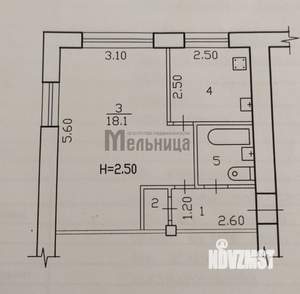 1-к квартира, вторичка, 30м2, 1/5 этаж