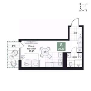 Студия квартира, вторичка, 29м2, 5/9 этаж